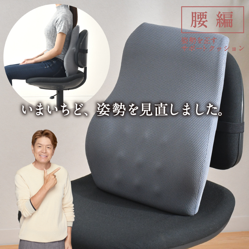 クッション 腰 姿勢を正す サポートクッション 46×38cm 快適支座 整体