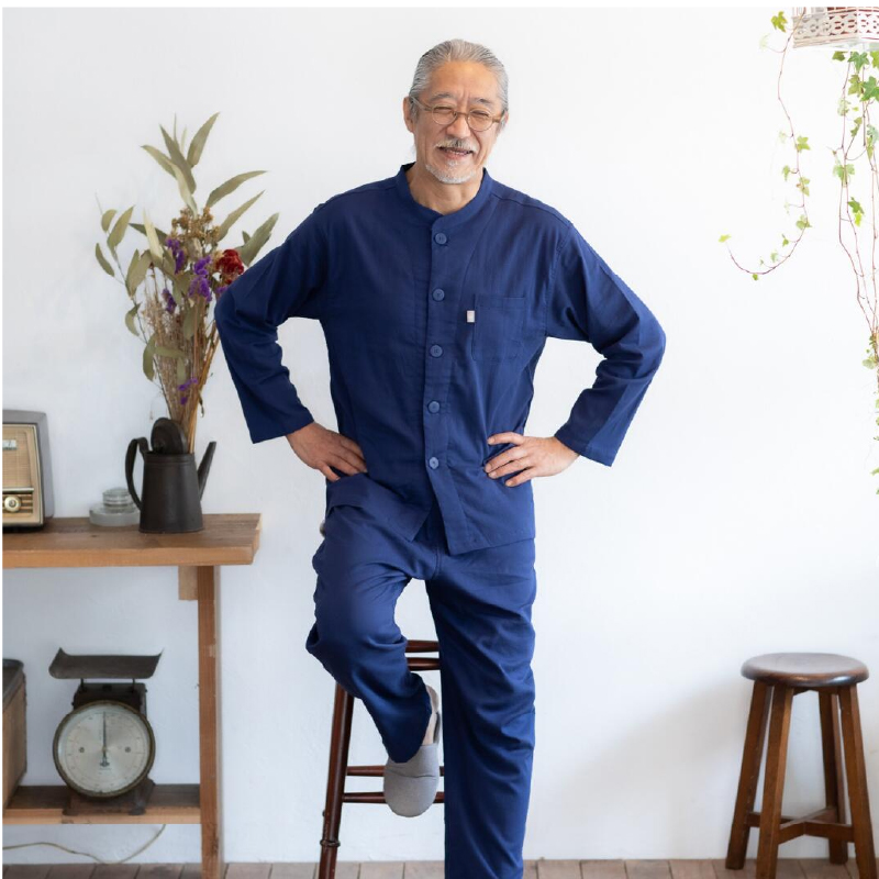 パジャマ メンズ 2重ガーゼ S M L ダブルガーゼ 選べる3色 綿 前開き