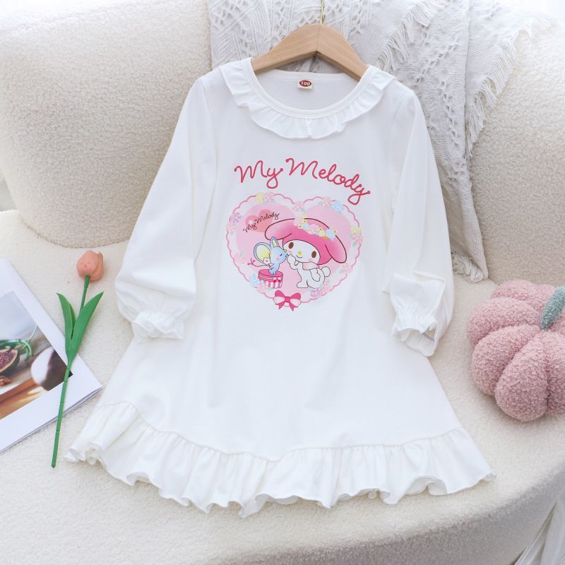 マイメロ 白いちご ワンピース ルームウェア ♡ 160センチ 綿100％ クロミ シナモン マイメロ パジャマ 子供 女の子