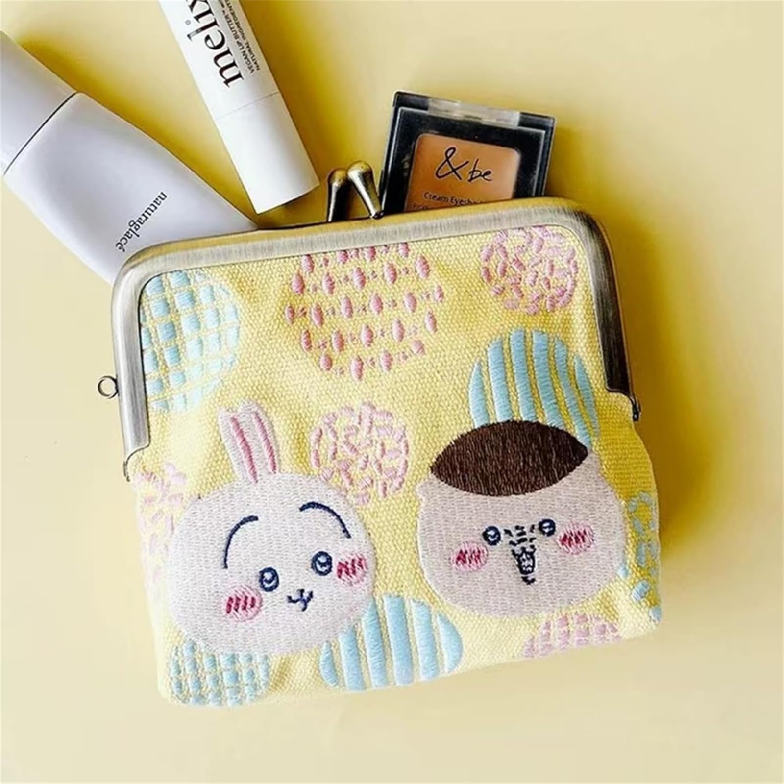 ちいかわ ミニポーチ がま口刺繍 財布 文房具 筆袋 ハチワレ