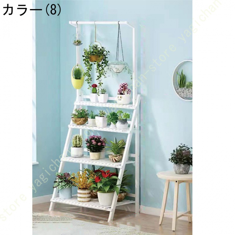ガーデンラック プランターラック 折りたたみ 花置き棚 天然竹製