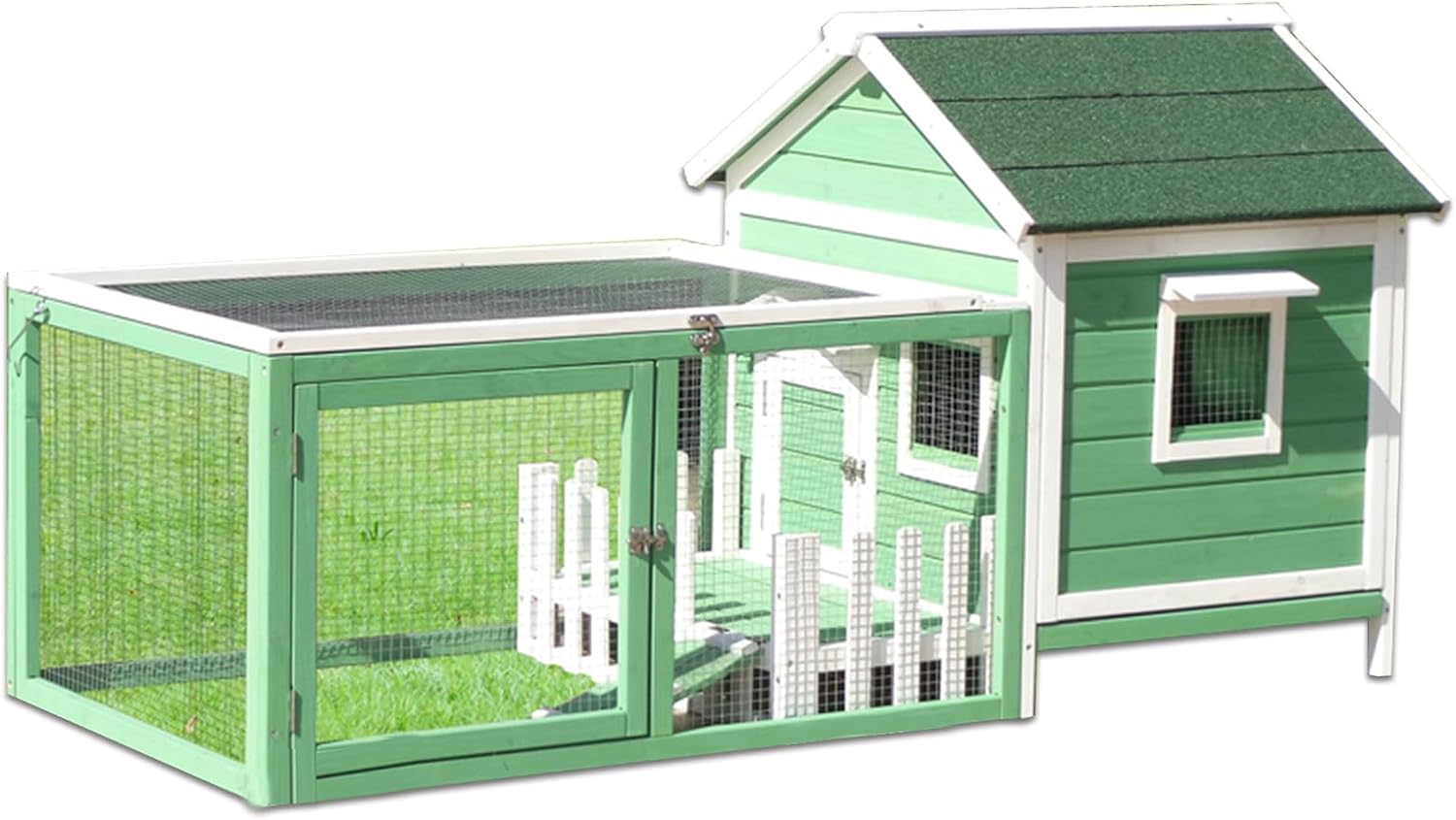 木製鶏小屋 大型鶏舎 家禽ケージ 屋外 ウサギケージ バニーケージ ウサギ 犬 猫 リス ハムスター 複数のドア付き 取り外し可能なトレイ お手入れが簡単組み立て_3