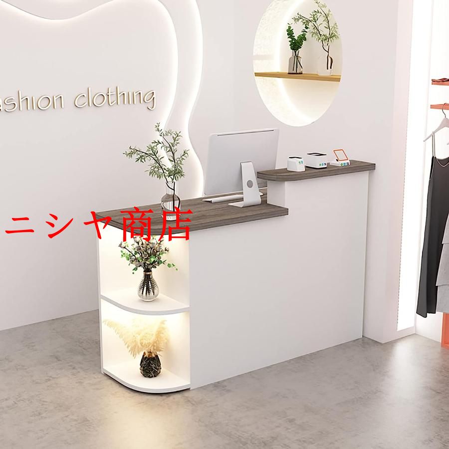 レジカウンター 受付カウンター 90x50x105CM 店舗什器 レジ台 テーブル
