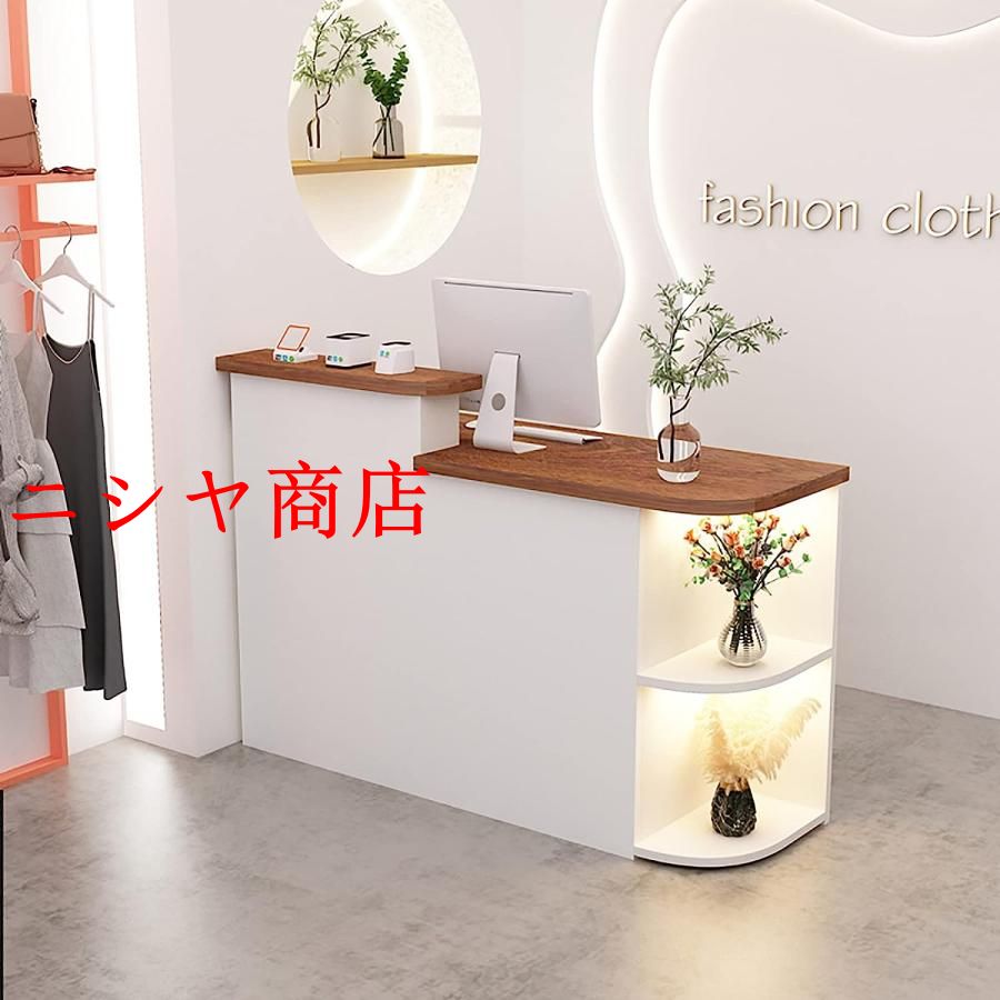 レジカウンター 受付カウンター 90x50x105CM 店舗什器 レジ台 テーブル