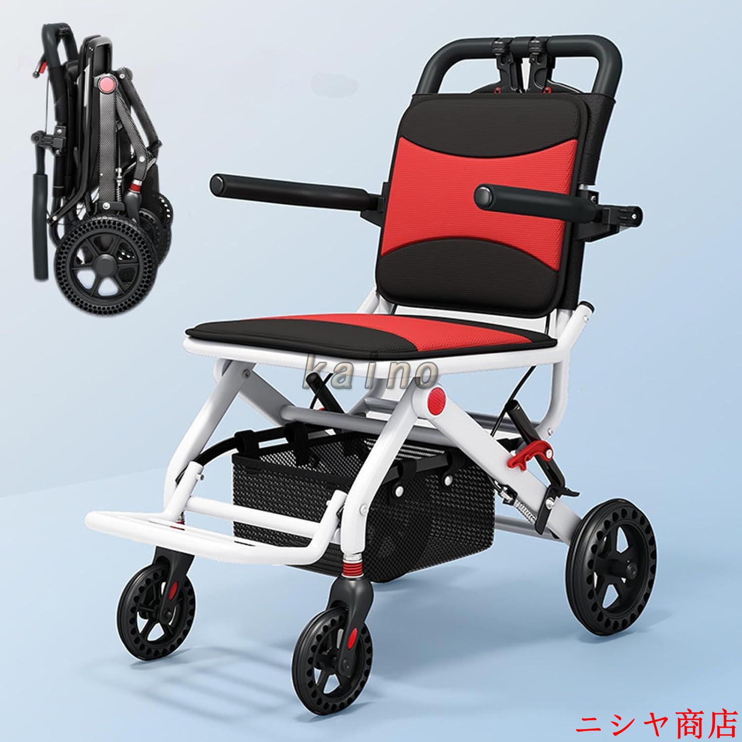 車椅子 介助用 折り畳み 車いす 軽量 コンパクト 自立型 軽量車椅子 折りたたみ 小型 ノーパンクタイヤ 収納可能 超軽量 コンパクト 簡易車椅子 旅行用 外出用_3