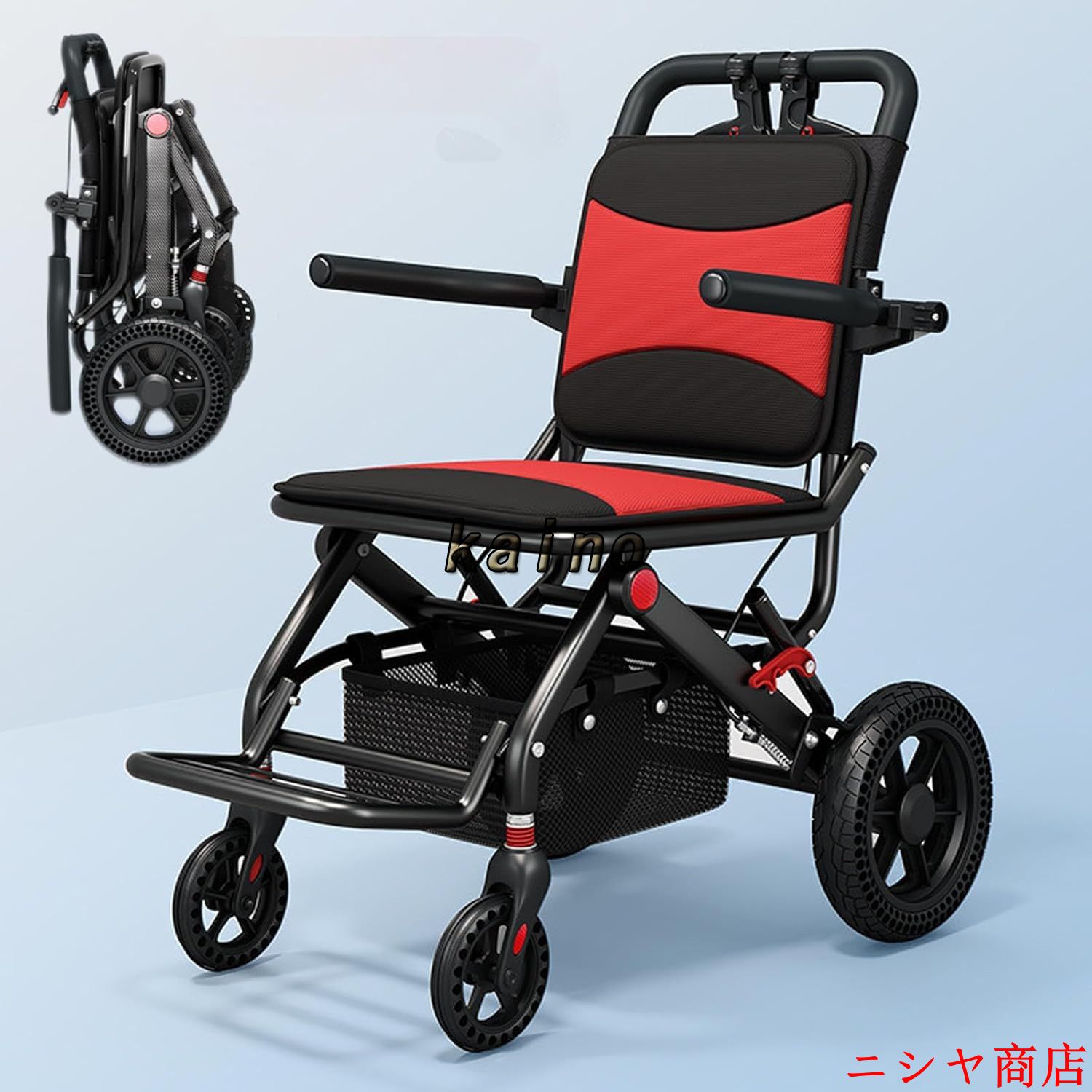 車椅子 介助用 折り畳み 車いす 軽量 コンパクト 自立型 軽量車椅子 折りたたみ 小型 ノーパンクタイヤ 収納可能 超軽量 コンパクト 簡易車椅子 旅行用 外出用_6
