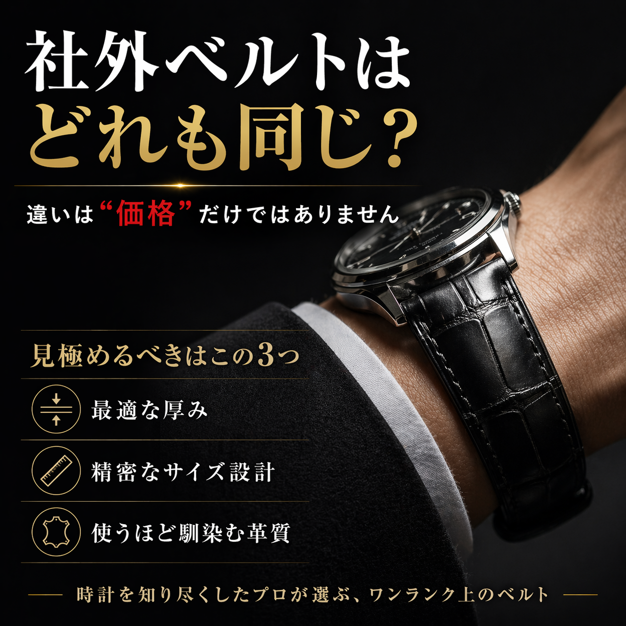 カルティエ(Cartier)向け」輸入王オリジナル サントス100 用 ベルト