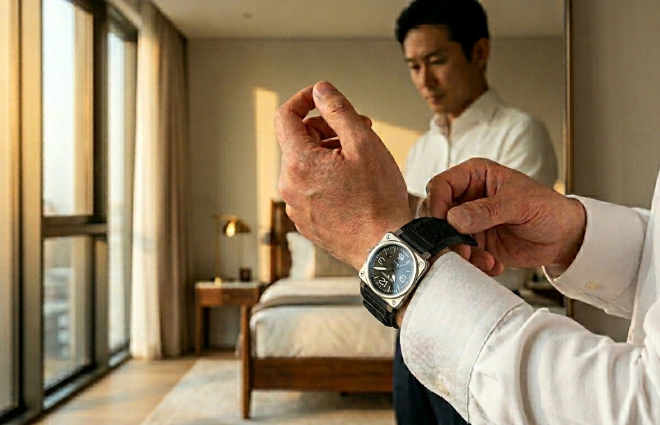ベル&ロス Bell&Ross 用 ベルト 非 純正 24mm ベルクロストラップ BR01