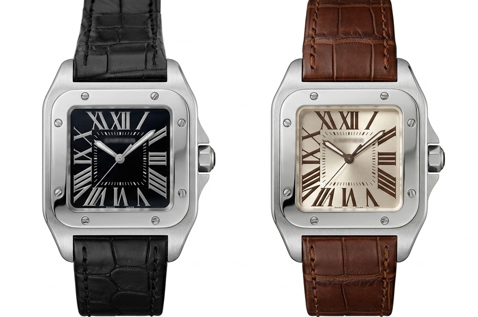 Cartier サントス100 MM レザーベルト カルティエ Cartier サントス100 MM 用 ベルト 20mm 非 純正 本革 D