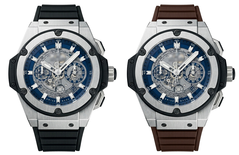 Hublot ネイビー レザーベルト　ウブロ　新品未使用 ウブロ Hublot キングパワー ラバーベルト 48mm 701 用 非 純正 D