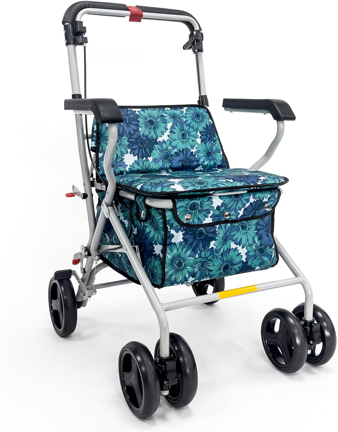 シルバーカー　軽量　折りたたむ　高齢者用　おしゃれ　歩行車　手押し車　(CP-T003　青)　買い物カート