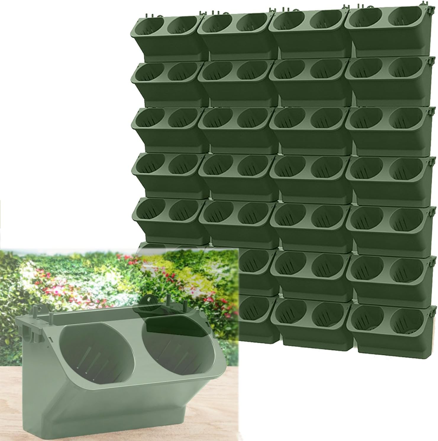 フラワーポット ウォールグリーン植木鉢 壁掛け垂直プランター 壁面緑化 観葉植物 野菜栽培 積み重ね可能 組立式 ベランダ植栽ポット インテリア栽培  通気性 設