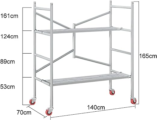 折りたたみ式足場 高所作業台 耐荷重500kg 安定感 足場 作業用踏台 可搬式作業台 360° 回転キャスター付き 清掃 倉庫作業 洗車 作業用足場  簡単な組み立 持ち : p213436472 : 悠蘭そごう百货 - 通販 - Yahoo!ショッピング