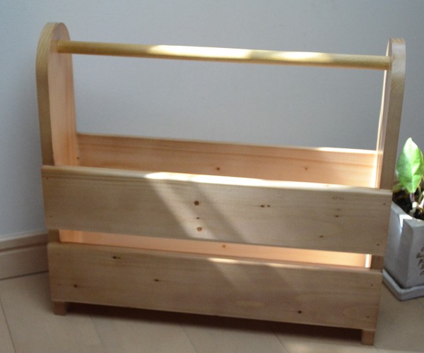 木製マガジンラック ナチュラルブラウン 』( スリム 薄型