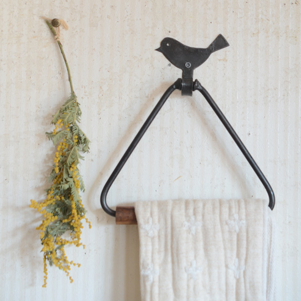 アイアンワイヤー　リングベル タオルハンガー　鳥のモビール　3点セット アイアンワイヤー リングベル タオルハンガー 鳥のモビール 3点セット