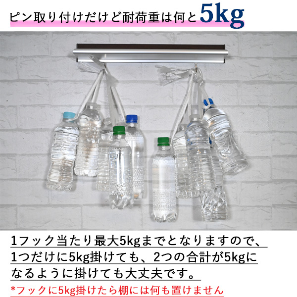 壁掛けラインシェルフフック付