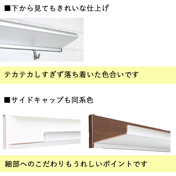 壁掛けラインシェルフフック付