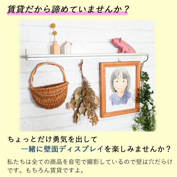 壁掛けラインシェルフフック付