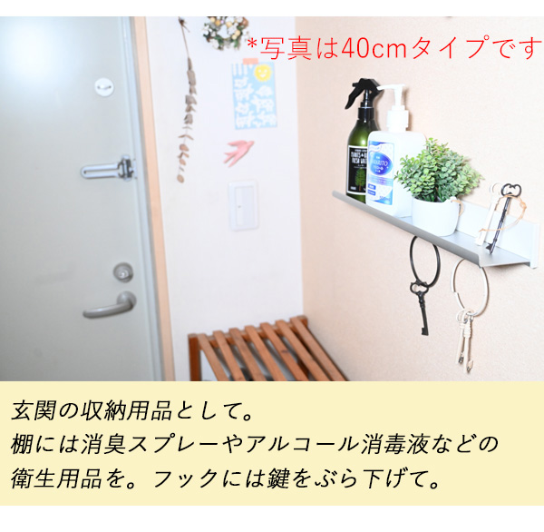 壁掛けラインシェルフフック付