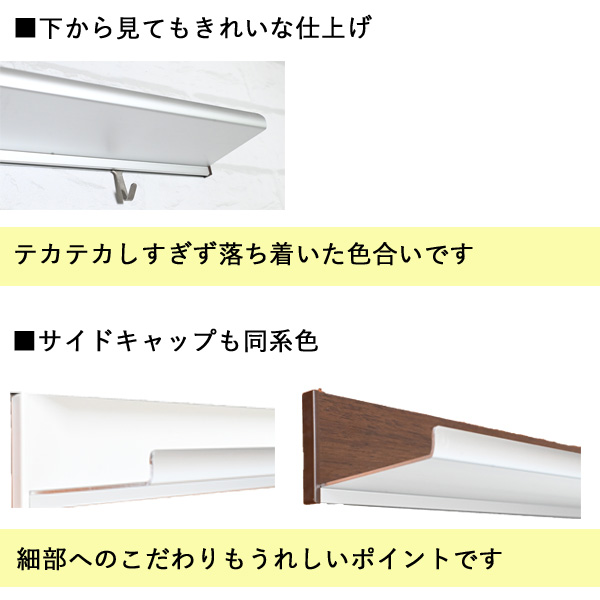 壁掛けラインシェルフフック付