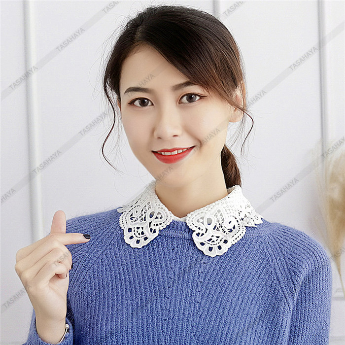 付け襟 レディース つけ襟 レース つけ衿 ノースリーブシャツ 丸襟 女性用 フリルネック インナー 偽襟 重ね着 ファション小物 ブラウス  :mhsj-12:Tasahaya !店 通販 