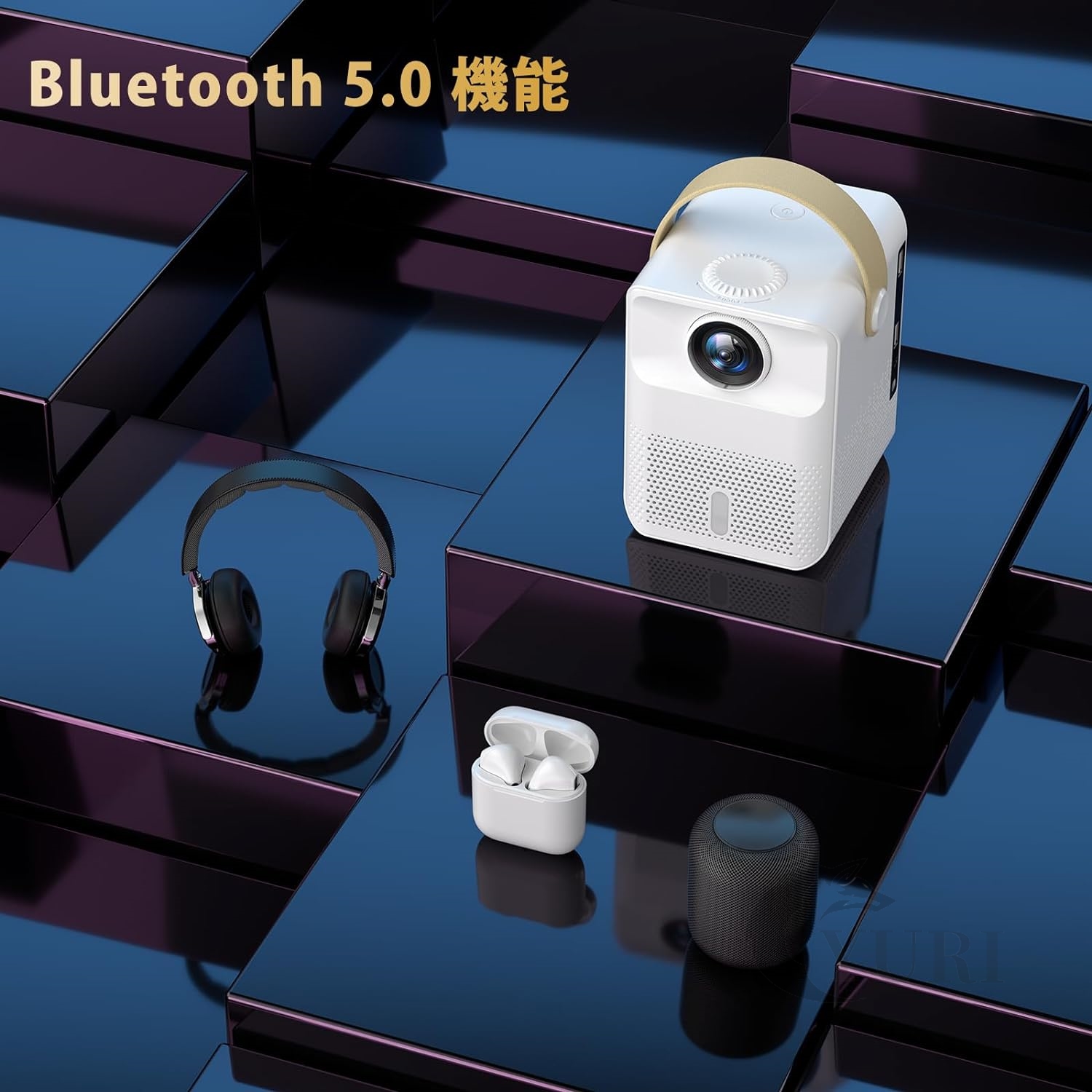 プロジェクター 小型 4k対応 1080P Android WIFI Bluetooth 天井