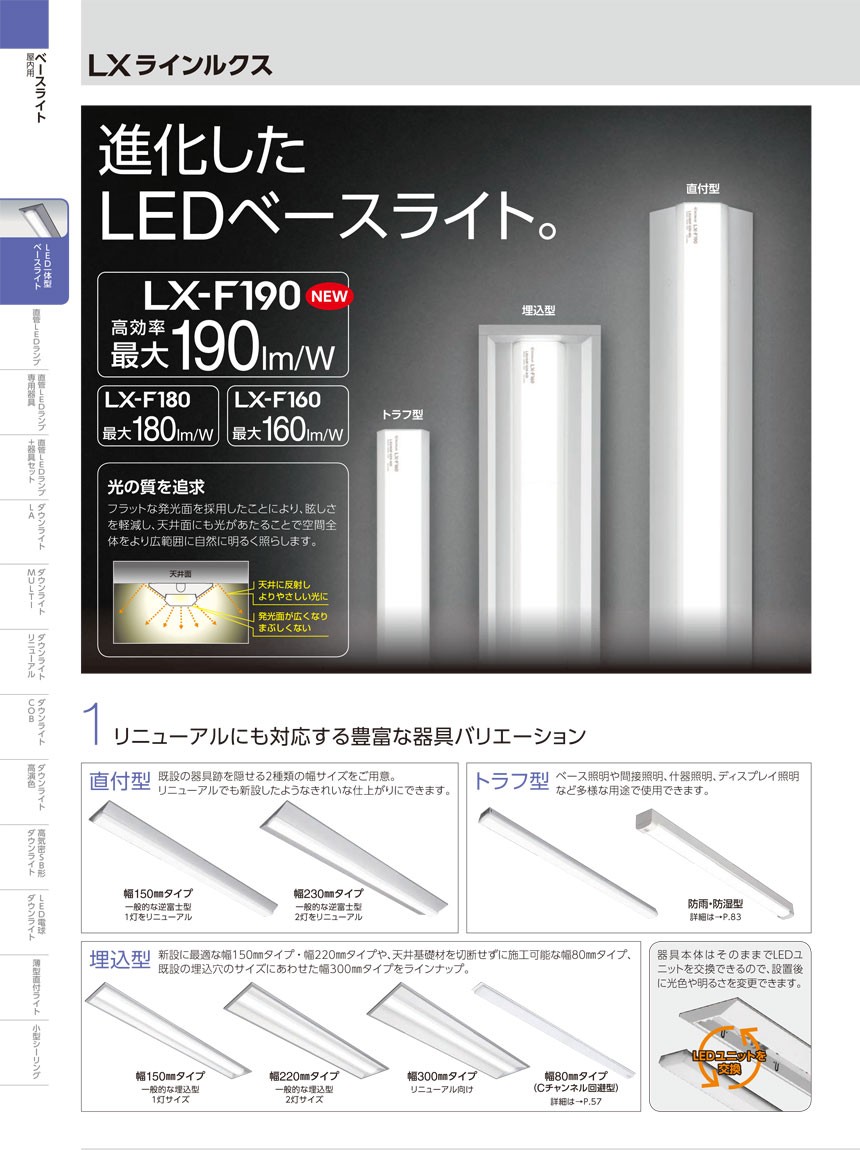 アイリスオーヤマ LED一体型ベースライト LXラインルクス トラフ型 40