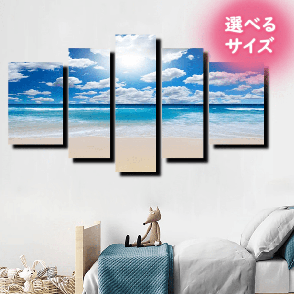 手書き油絵 海と海鳥 額付 絵画 インテリア 手書き油絵 地中海の風景 額付き インテリア 油彩画