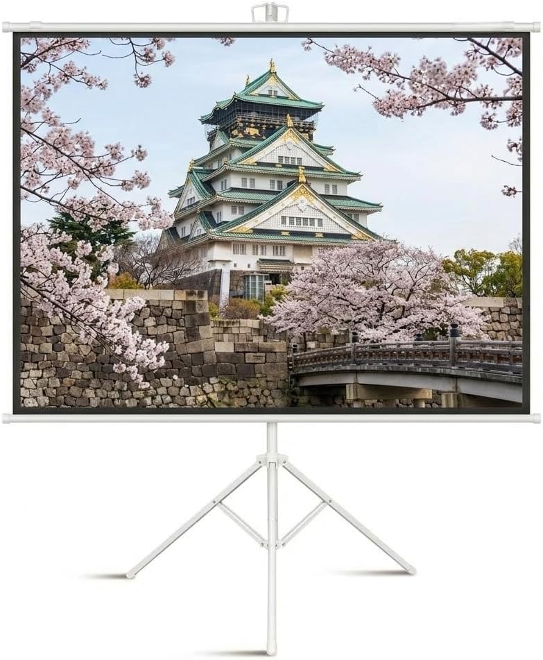 プロジェクタースクリーン 72インチ 16:9 自立式 壁掛け 携帯型 ロール