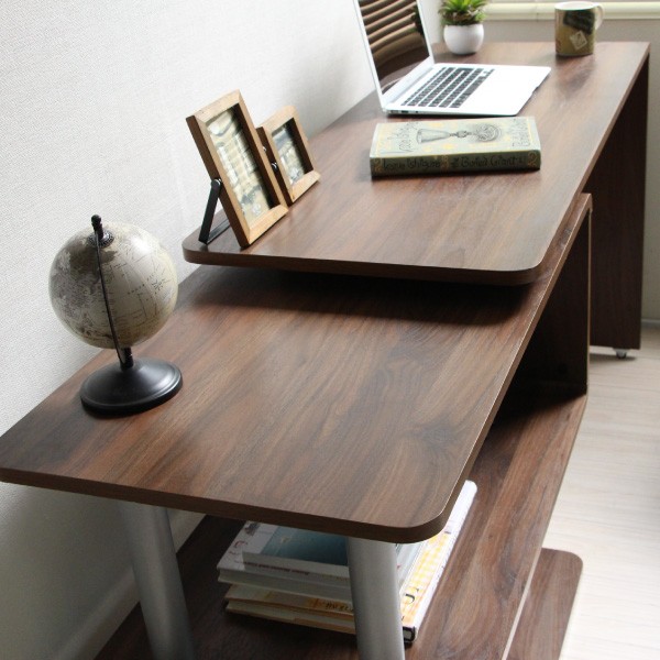 パソコンデスク L字型 コーナー 回転 幅120cm 幅85cm L字 デスク 使う