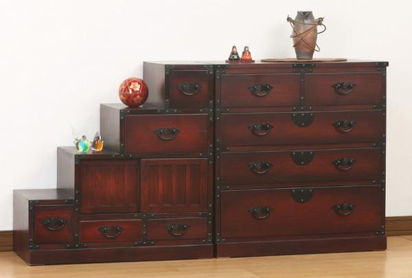 レビューでプレゼント／民芸調 引出箪笥 収納家具 タンス チェスト