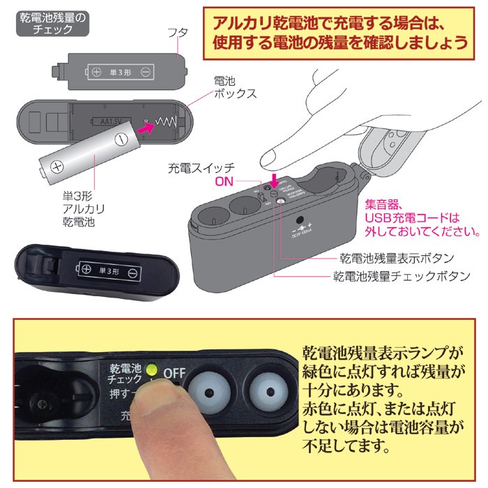 充電式 耳すっぽり集音器 AKA-202 完成品 充電式で使いやすくなった