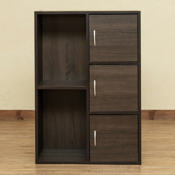 本棚 マルチ収納ラック 引き出し付き 収納棚 セレクトシリーズ 約幅79×奥行き40×高さ82cm コード穴付き 収納