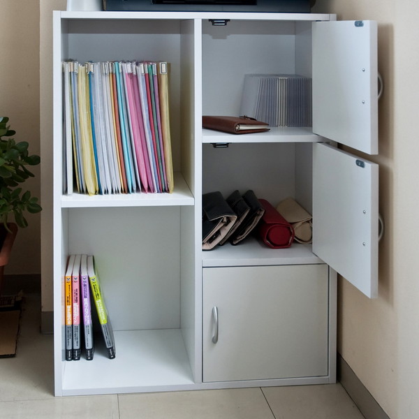 マルチラック扉付き 収納家具 本棚 ラック カラーボックス 衣類 小物