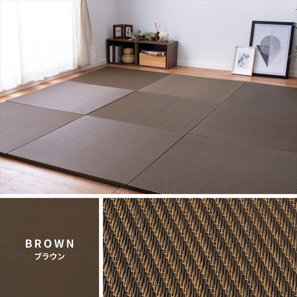 ＼レビューでプレゼント／水拭きできる い草風 置き畳 綾模様 82×82×2.5cm 同色6枚セット カーペット マット 畳 畳 15905