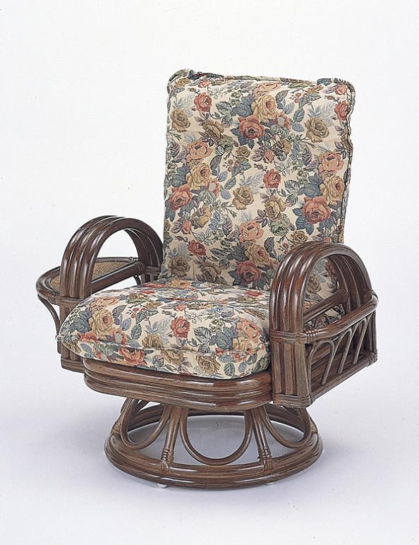 イス チェア 座椅子 籐 リクライニング回転座椅子ハイタイプ S699 完成