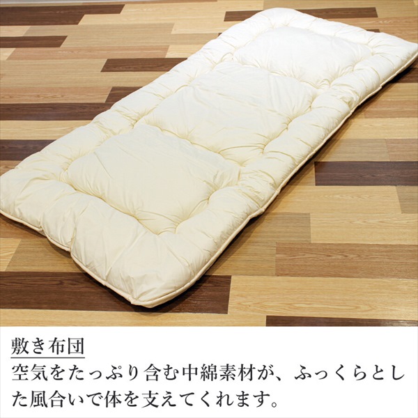高密度防ダニ生地使用 洗える掛け 敷布団＆枕 シングル 3点セット 寝具 掛け敷布団セット alfain-3set 防ダニ 清潔 新生_5