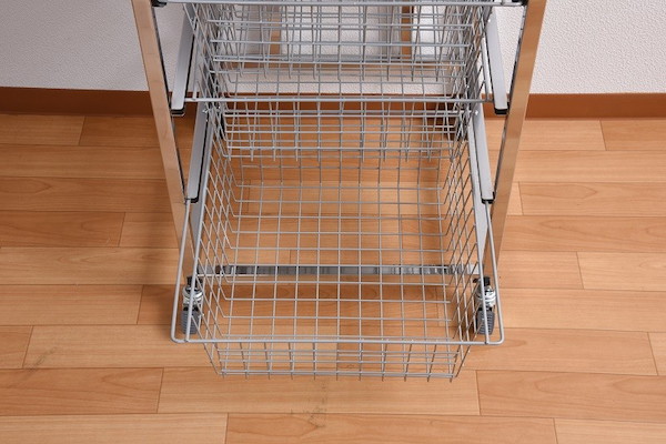 クローゼット/スライドバスケットラック8段 収納家具 本棚 ラック カラーボックス スチールシェルフ メッシュラック SR-40H