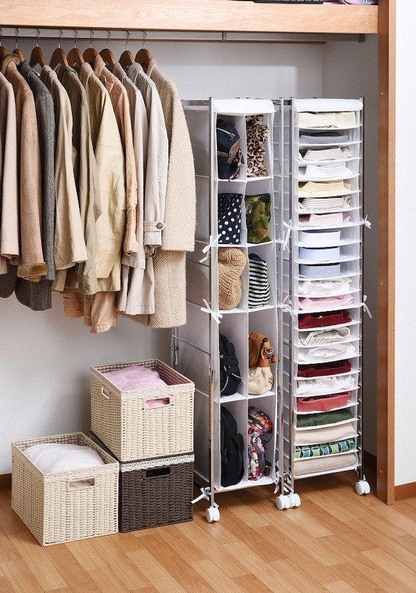 衣類収納/ワイシャツ収納ラック(縦型) 収納家具 本棚 ラック カラー