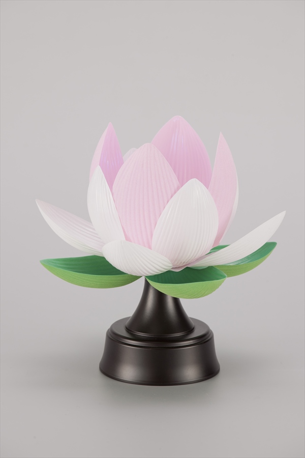 ＼レビューでプレゼント／常花蓮華コードレス 2個組 仏壇 仏具 神具 仏具 仏花 YMG6409 完成品 日本製 LED 7色 光る 乾電池の画像