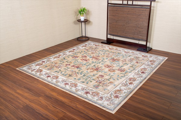 ＼レビューでプレゼント／ベルギー製モケット織 カーペット セリーヌ 195×195cm カーペット マット 畳 マット R140072 グリ_3