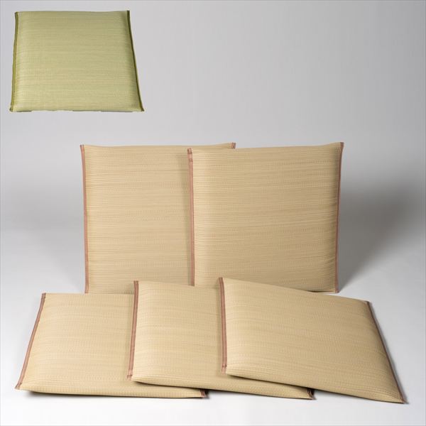 日本製 い草 55×55cm×5P 夏座布団　レトロ　い草 座布団 紋織 い草座布団「彩り」55×55cm 5枚組 クッション 座布団 TSN342065