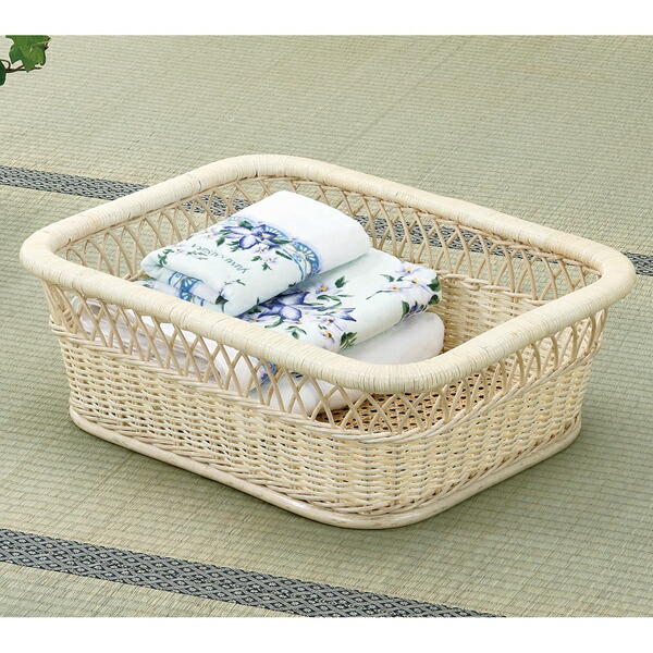 レビューでプレゼント／籐製 脱衣かご 収納家具 ランドリーボックス