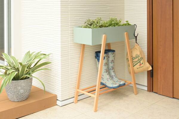 木製脚の プランタースタンド ガーデニング 植木鉢・プランター 植木鉢・プランターカバー PW-51 プランターカバー 玄関 くすみの画像