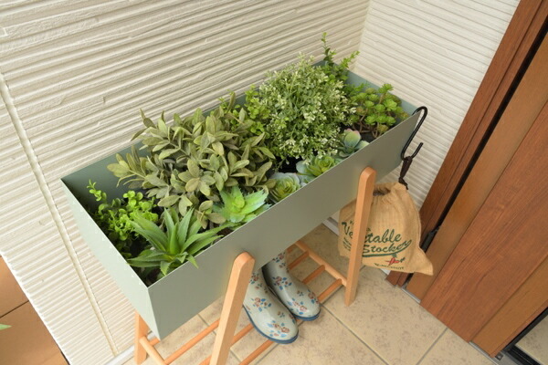 木製脚の プランタースタンド ガーデニング 植木鉢・プランター 植木鉢・プランターカバー PW-51 プランターカバー 玄関 くすみの画像