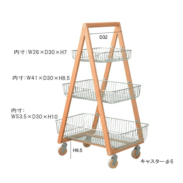 バスケットワゴン Sylph 収納家具 本棚・ラック・カラーボックス オープンラック PW-54 ワゴン ダイニング リビング グリー_4