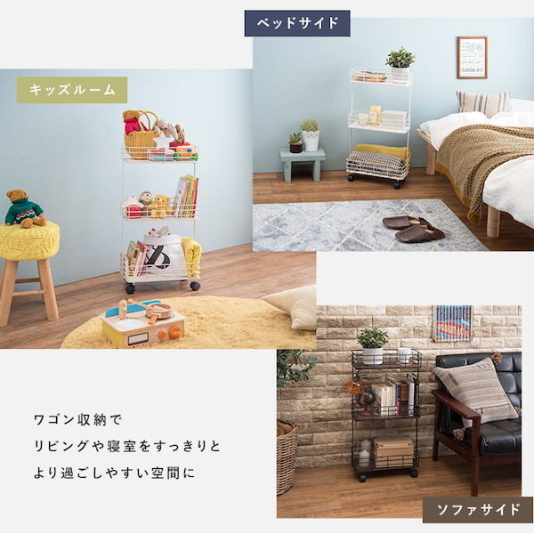 オフィス家具 オフィス収納 サイドワゴン ファイルワゴン デポシリーズ ワゴン 3段 ワイド 完成品 KR-3856 ラック ワイドの画像
