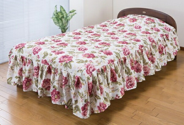 ＼レビューでプレゼント／寝具 寝具カバー シーツ 掛け布団カバー 花柄ベッドカバー（フローレンス）シングル a2040510 a2040520 エレガント 華の画像