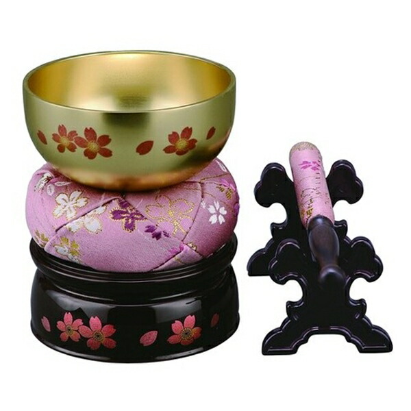 桜蒔絵おりん5点セット 仏具 仏壇 神具 りん a25618 おりん チン