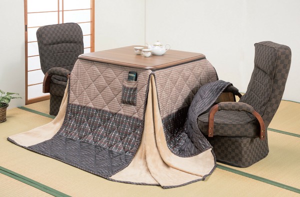 レビューでプレゼント／ハイタイプこたつ4点セット（こたつ本体＋